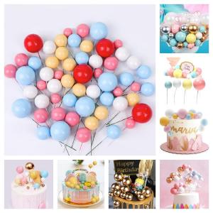 Pack of 5PCS Colorful Bubbles Balls Cake Topper Foam Balls Cake Topper for Birthday Wedding Engagement Baby Shower Bridal Shower Party Cake Decoration