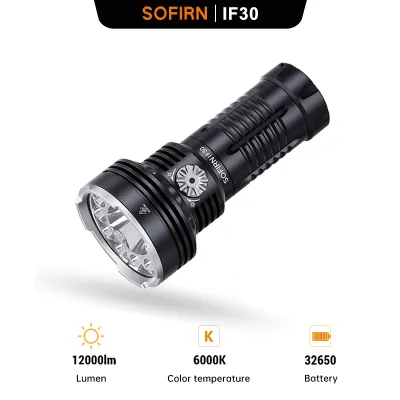 Sofirn IF30 LUMINUS SFT4ไฟฉาย LED ที่มีประสิทธิภาพ12000lm แบตเตอรี่32650 USB C ไฟฉายชาร์จไฟได้ไฟกลางแจ้ง