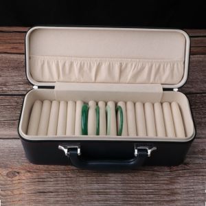 Portable Large Capacity Bracelet Storage Box for Multiple Pieces of Jade Bracelets High End Travel Friendly Jewelry Case