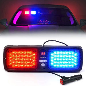 Red Blue LED Car Visor Strobe Flashing Light: Emergency Warning Lights for Police & Firefighters