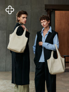 Genuine Suede Soft High-End Large Capacity White Commuter Tote Bag