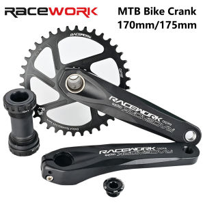 RACEWORK MTB Bike Crankset 170/175mm Black 3/6 Degree 32T 34T 36T 38T Aluminum Alloy For Shimano SRAM GXP