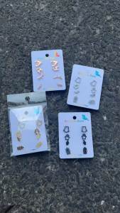 4Pairs/Lot Tiny Star Earings Set Cute Pentagram Stainless Steel Stud Earrings for Girls Cartilage Ear Jewelry Piercing Accessory