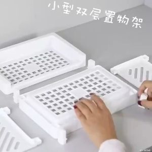 ชั้นวาง 2 ชั้น ห้องครัว ตู้เก็บของห้องน้ำ สองชั้น 3 ตัว ถอดออกได้ พลาสติก ทนทาน ชั้นวาง ห้องครัว