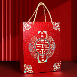 Luxury Red Wedding Favor Bags Large Size Personalized Candy Bags Chinese Style Court Decor Elements Card Material Gift Bags