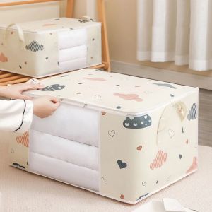 Foldable Non-woven Fabric Storage Box Large Capacity Dustproof Quilt Clothes Toy Bag Clear Window Zipper Bedroom Organizer