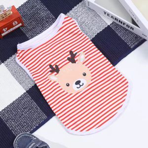 Cute Striped Dog Cooling Vest Soft Breathable Summer Sleeveless Shirts for Puppy Small Medium Large Dogs French Bulldog