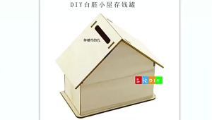 Mini Storage Box Wooden House Coin Money Bank DIY Painting Your Saving Pot House Shape DIY Coin Bank Money Box