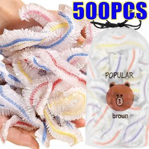 500/50pcs Colorful Disposable Food Cover Kitchen Plastic Elastic Wrap Packaging Storage Bags Fresh-keeping Lid Plate Food Covers