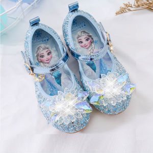 รองเท้าแตะเจ้าหญิงคริสตัล Shining Crystal Princess Shoes รองเท้าเด็กผู้หญิง รองเท้าแตะพื้นนุ่ม หัวเข็มขัด รองเท้าส้นสูง Esha รองเท้าแตะส้นแบน