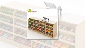 Bàn tính tiền siêu thị  Bàn thu ngân thiết kế tiện lợi QTT310