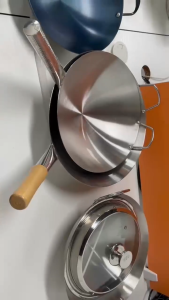 316 stainless steel wok household uncoated frying pan gas electromagnetic stove universal