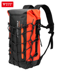 MOTOWOLF Motorcycle Riding Backpack Waterproof Large Capacity Dual Shoulder Long Distance Biking Travel Gear Reflective Function