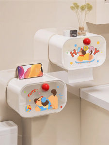 ชั้นวางกระดาษชำระติดผนังสไตล์จีน ช่องเก็บกระดาษชำระในห้องน้ำ ไม่ต้องเจาะรู อุปกรณ์ทำความสะอาดในครัวเรือน