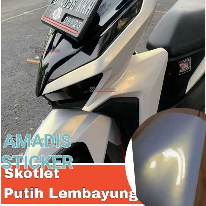 Stiker skotlet putih lembayung gold scotlite motor lembayung puntih