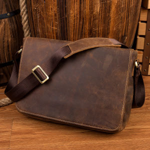 Mantime | Vintage Crazy Horse Leather Mens Bag