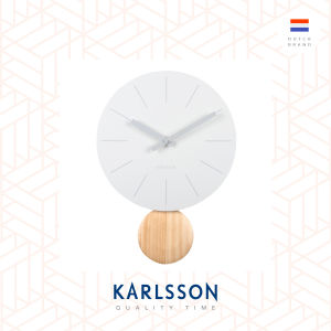Karlsson Wall clock L41cm Arlo pendulum steel matt white. Design by Callum MacSorley.
