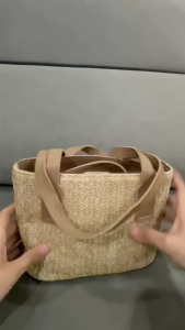 Chebi Korea Style Straw Woven Sling Bag Tote Bag Women Bag