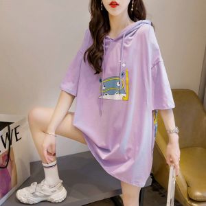 A02  เสื้อแขนสั้นแฟชั่นน่ารัก เสื้อฮู้ด สาวอวบ Oversize (อก 56 นิ้ว) ฮู้ดเขากวาง สกีลฮิปโปและสัตว์ต่างๆ ผ้ายืด ผ้าคอตตอล สินค้าพร้อมส่งในไทย