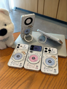 LIANGWU | Magnetic Rotating Stand Case with Cute Cartoon Design for iPhone