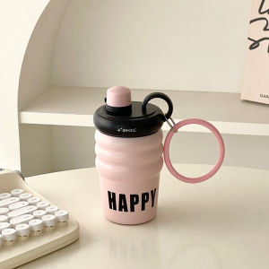 แก้วน้ำสแตนเลสแบบมีที่ดูดสำหรับผู้หญิง ขนาดเล็ก น้ำหนักเบา น่ารัก ดีไซน์ใหม่ปี 2024 แก้วน้ำแบบมีที่ดูดแบบพกพา