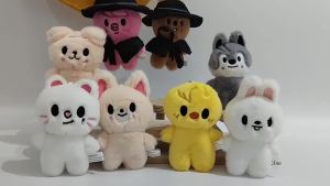 Bandai | New Skzoo Cute Sakura Themed Toy Set With Cloak Shawl Dress Up Figure Bag Keychain Decorative Kawaii Plushie Doll Supplies Gift