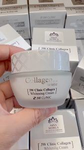 3W Clinic Collagen White Whitening Cream 60ml/2oz - คอลลาเจนทะเล 3W และทะเล 60ml/2oz