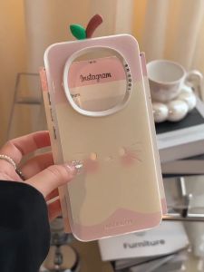 Honor Magic 7 Pro เคสแมวคิตตี้เคสกันกระแทกผิวด้านลายแอปเปิ้ลเคสโทรศัพท์ขอบซิลิโคนอ่อนนุ่มสำหรับเด็กผู้หญิงนักเรียน