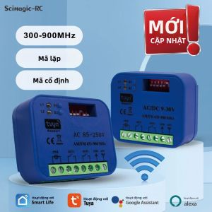Tuya WIFI Bộ Điều Khiển Thu Thông Minh 2CH 300 MHz-868 MHz 433 MHz AC/DC 9V-30V 220V Dụng Cụ Mở Cửa Nhà Để xe/Công Tắc Điều Khiển Từ Xa Cổng Có Điều Khiển Bằng Giọng Nói