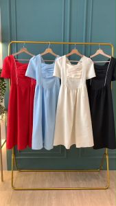 D11797 Amy Folded Front Textured Dress