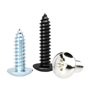 GUWANJI | Black Cross Slot Large Flat Head Screw Blue and White Zinc Hardened Umbrella Pointed Tail Wood Screw