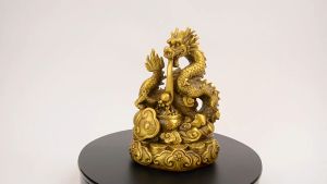 Bộ tượng 12 con giáp bệ vàng bằng đồng cao trung bình 10cm phong thủy nặng gần 5kg (có tượng mèo)