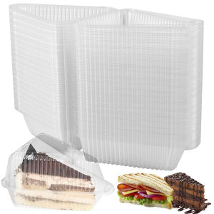 100/150 Chiếc Trong Suốt Tam Giác Hộp Tráng Miệng Nhựa Có Thể Tái Sử Dụng Bánh Lát Hộp Đựng Mousse Bánh Phô Mai Mang Ra Hộp Đựng Thực Phẩm