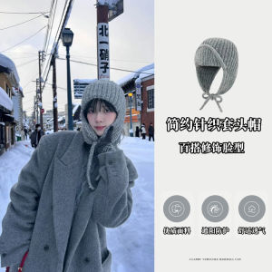 Liu Zhimin Same Style Hokkaido Handmade Knitted Earmuffs Hat Womens Cycling Heattech Ins Wind Makes Face Look Smaller Ski Hat