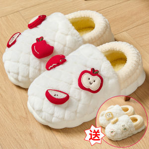 Mua Một Tặng Một Giày Đi Trong Nhà Bằng Vải Cotton Cho Cặp Đôi Nữ Mùa Thu Đông 2025 Giày Đế Bằng Chống Trượt Trong Nhà Mới