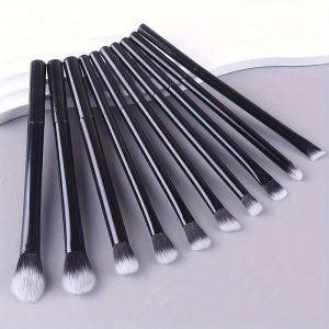 10 Chiếc Cọ Phấn Mắt Bằng Sợi Đa Chức Năng Cọ Trang Điểm Mắt Tiện Dụng Cán Bằng Sợi Len Cọ Sợi Len Nhựa