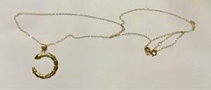 PAWNABLE 18K Saudi Gold Fine Tauco Chain(thin)with 18K Curved-Serpent Pendant(Open back)✨