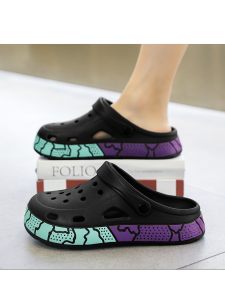 2025 Summer New Mens Clog Shoes Anti-Slip Thick Bottom Head Covering Two-Way Sandals Beach Couples Slippers Lightweight EVA