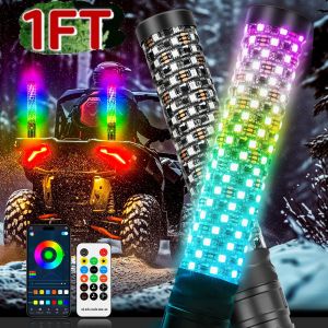 2 Đèn LED Điều Khiển Từ Xa Bluetooth 1FT Kiểu Roi Nhiều Màu Sắc Xoắn Ốc Phát Sáng Dành Cho Xe ATV Polaris RZR Can-am X3 UTV