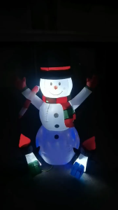 150cm Christmas Inflatables Snowman Outdoor Decorations Built-in Colorful Rotating LED Indoor outdoor garden decoration