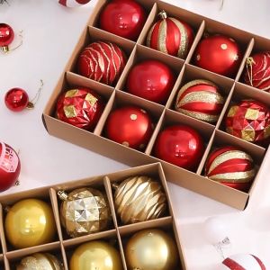 12PCS Christmas Ball Decorated Christmas Tree Hanging Decoration Home Wedding Party Xmas Accessories
