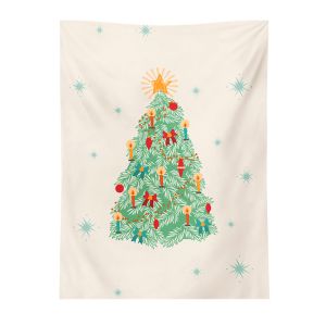 VIKAMA Cây Giáng Sinh Tấm Thảm Vintage Treo Tường Cho Phòng Ngủ Phòng Khách Dễ Thương Lễ Hội Nền Trang Trí Nhà Polyester