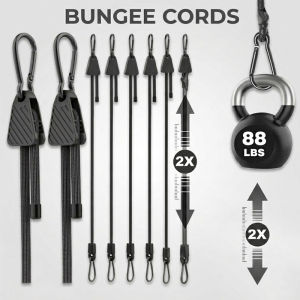 Seemetal xe dây Bungee chịu lực cao 220lbs Cargo dây đai có móc khóa