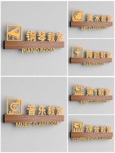 Acrylic High-End Training Calligraphy Classroom Door Plate Customized Stickers Class Card Creative Piano Dance Room Signboard Music Gym Art Gallery Principal Office Nameplate Customized