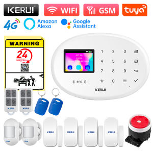 Kerui | KERUI W204 Alarm System For Home WiFi 4G GSM Alarm Burglar Security 433MHz Wireless Siren Tuya Smart Motion Detector Sensor