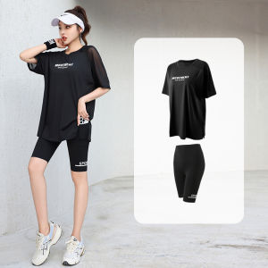 YANSE | Quick-dry Loose Fitness T-shirt with 3/4 Pants