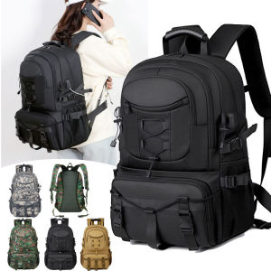 USB Tactical Camping Backpack Large Hiking Trekking Fishing Climbing Bag Multifunctional Outdoor Travel Sports Laptop Rucksack