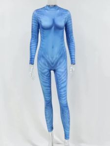 Potdemiel | Avatar Family Matching Outfits Movie Avatar Cosplay Costume 3D Digital Print Elastic Zentai Theme Party Role Playing Outfits
