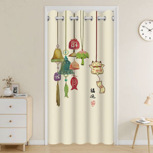 Traditional Chinese Style Door Curtain Home Bedroom Bathroom Corridor Partition Curtain Windproof Air Conditioner Curtain