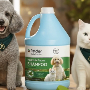 Petcher Madre de Cacao Pet Shampoo 1 Gallon Bundle | Anti Tick & Flea for Dogs and Cats | Pet Grooming Essential